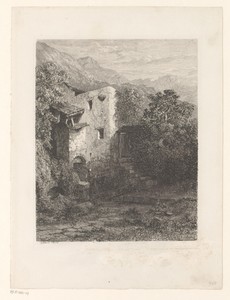 Berglandschap met een huis in een dal
