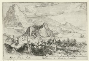 Berglandschap met een huis op de voorgrond