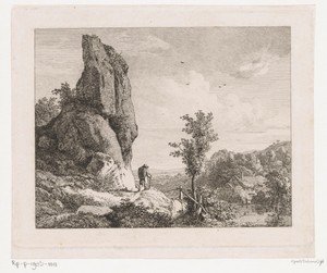 Berglandschap met een reiziger