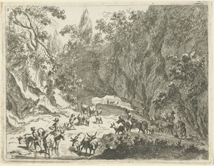 Berglandschap met herders en vee