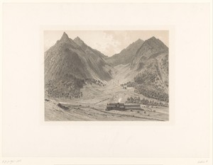 Berglandschap met huis in alpenweide