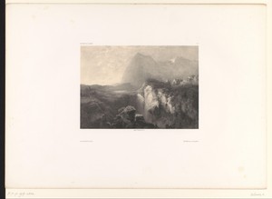 Berglandschap met kloof en doorbrekende zon