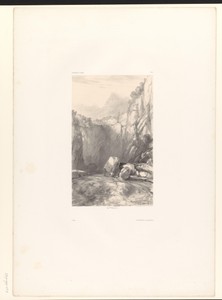 Berglandschap met kolkende beek in schlucht
