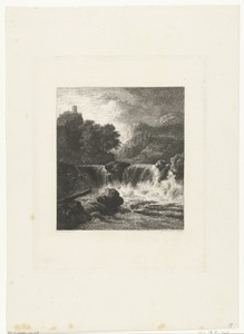 Berglandschap met waterval
