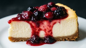 Berry Compote Cheesecake Slice