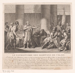 Bewoners van Calais in gesprek met Eduard III van Engeland