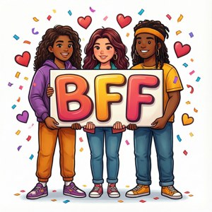 BFF Sign Friends Clipart