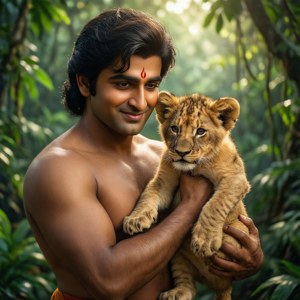Bheem and Lion Cub