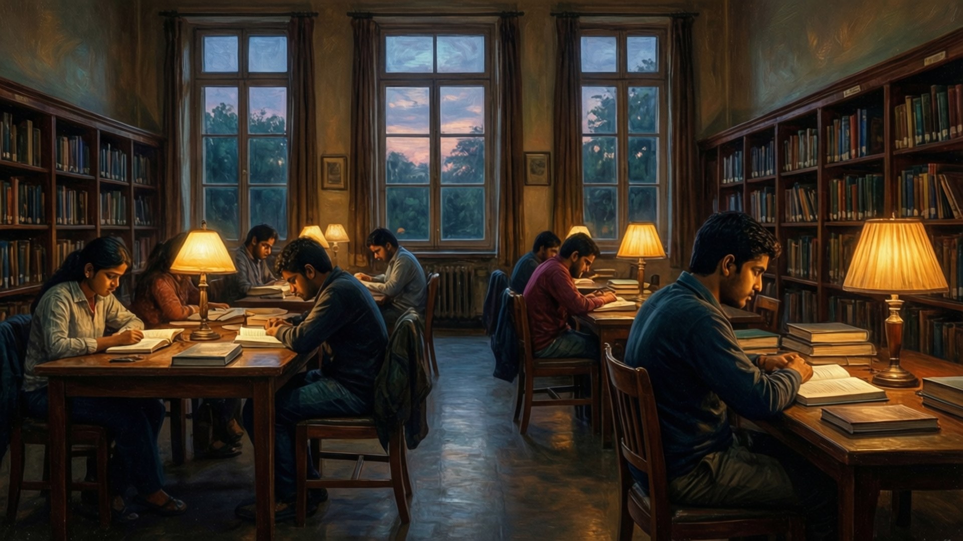 BHU Library Dusk Study by Wallpapers.art Studio