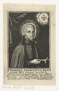 Bidprent met de heilige Johannes Franciscus Régis
