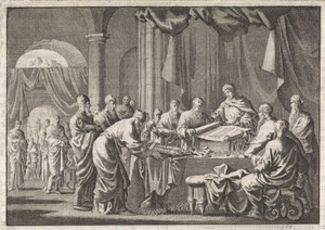 Bijeenkomst van de 72 vertalers van de wet op bevel van koning Ptolomeüs Philadelphus