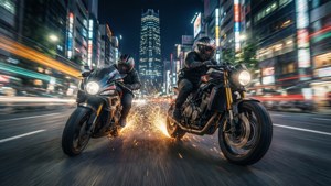 Bike Chase Under Neon