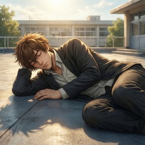 Bill Napping on Rooftop