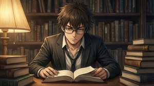 Bill Reading in Library