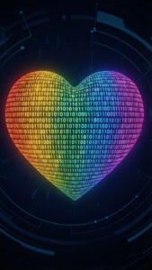 Binary Code Pride Heart