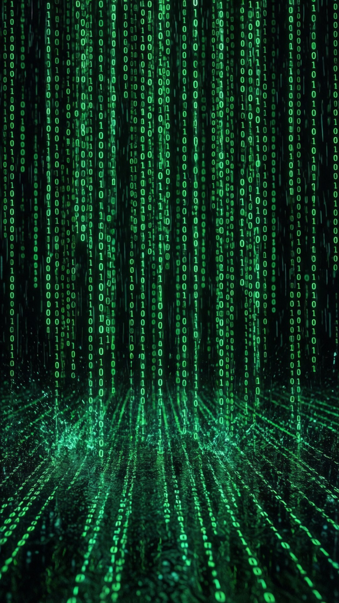 Binary Rain Matrix by Wallpapers.art Studio