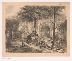 Binnenplaats van een Vlaamse herberg