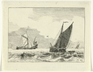 Binnenwater met zeilschepen