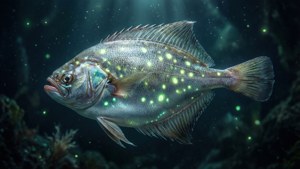 Bioluminescent Flounder in Dark