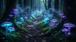Bioluminescent Forest Trail