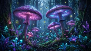 Bioluminescent Mushroom Forest