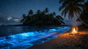 Bioluminescent Night Island
