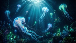 Bioluminescent Ocean Abyss