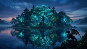Bioluminescent Twilight Island