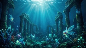 Bioluminescent Underwater Ruins