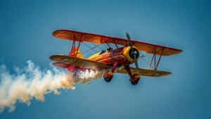 Biplane Loop Smoke Trail