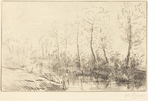 Birch Trees: Water's Edge Seen in Morning Light (Les bouleaux: Bord de l'eau, effet du matin