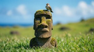 Bird on Moai Head
