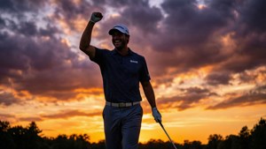 Birdie Celebration at Sunset