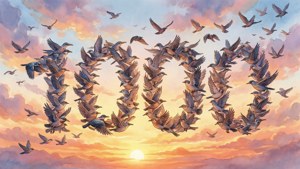 Birds Forming 1000 Sky