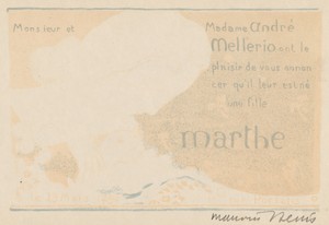 Birth Announcement for Marthe Mellerio