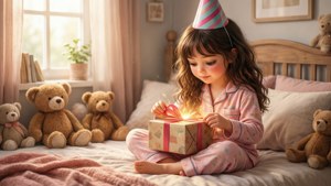 Birthday Morning Pajama Girl