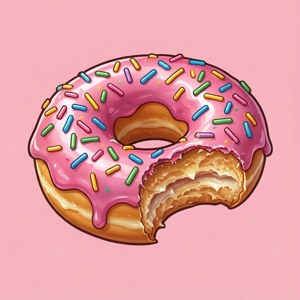 Bitten Sprinkled Donut
