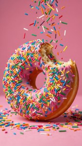 Bitten Sprinkled Donut