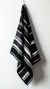 Black and White Striped Tea Towel