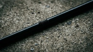 Black Concrete Straw