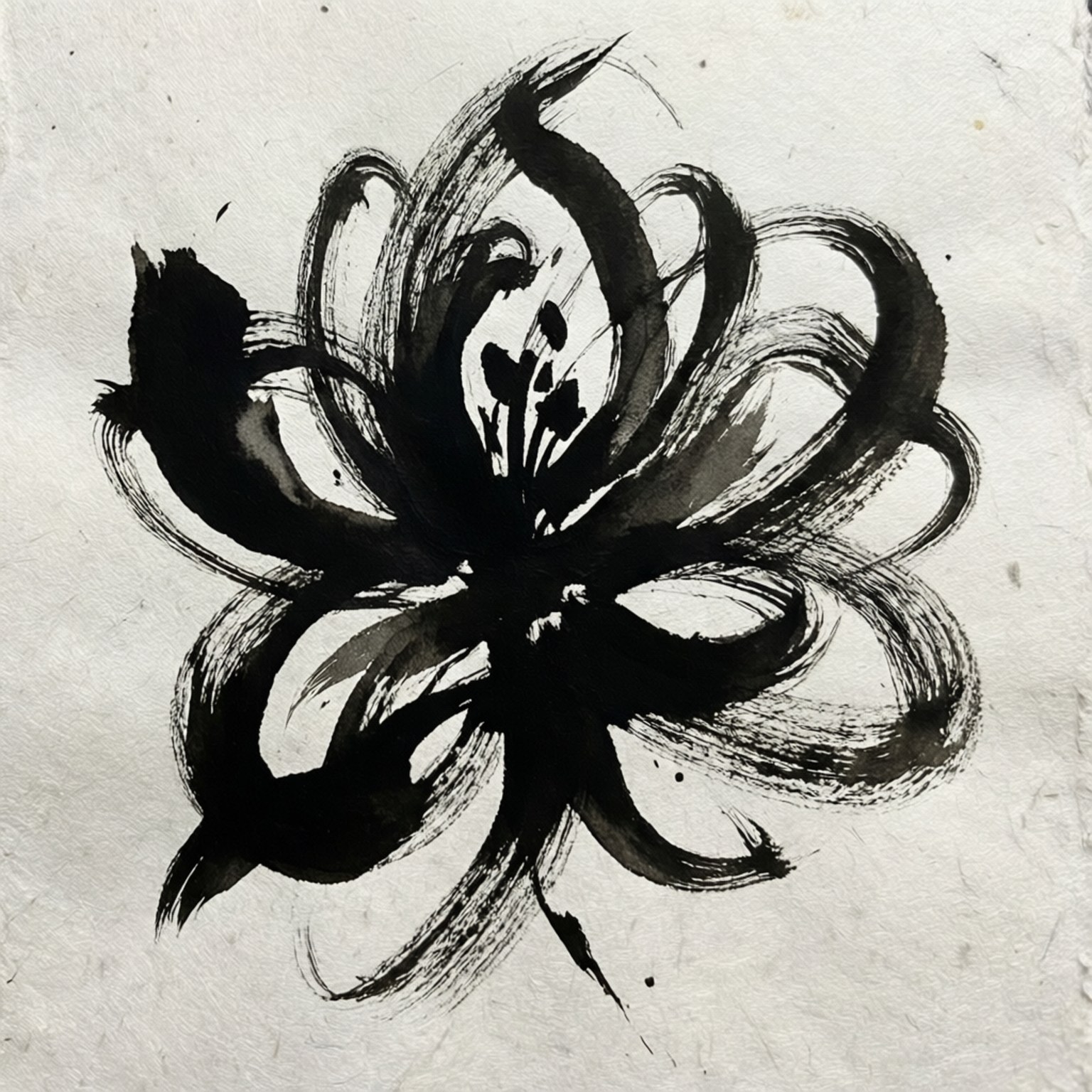 Black Floral Calligraphy Art by Wallpapers.art Studio