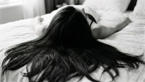 Black Hair Spread on White