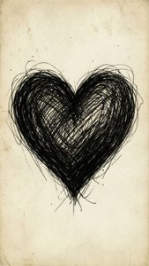 Black Ink Scribble Heart