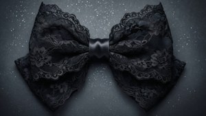 Black Lace Gothic Bow
