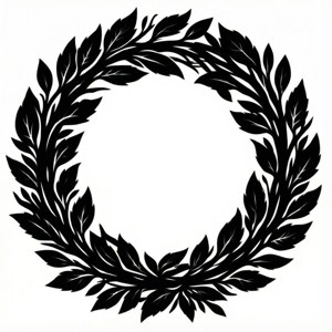 Black Leaf Wreath Silhouette