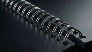 Black Notebook Silver Coils