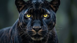 Black Puma Glowing Eyes