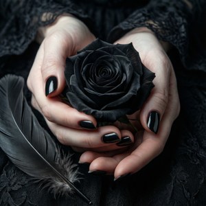 Black Rose and Feather