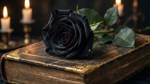 Black Rose on Old Book