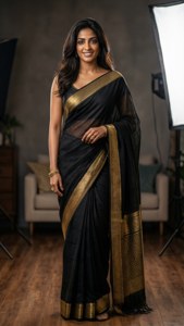 Black Saree Elegance